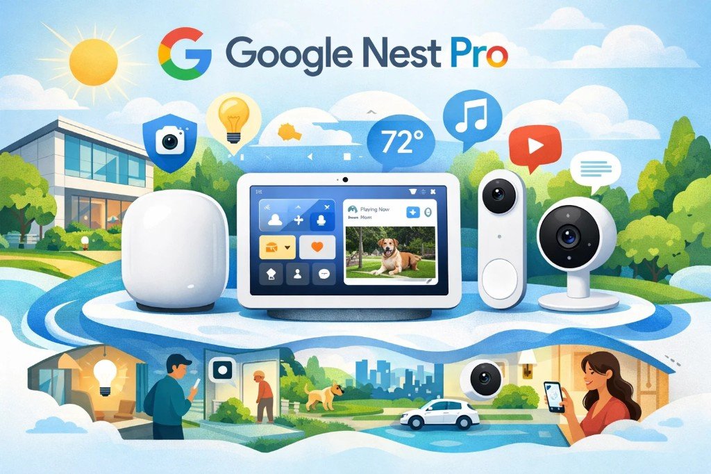 Illustration of connected home and office technology